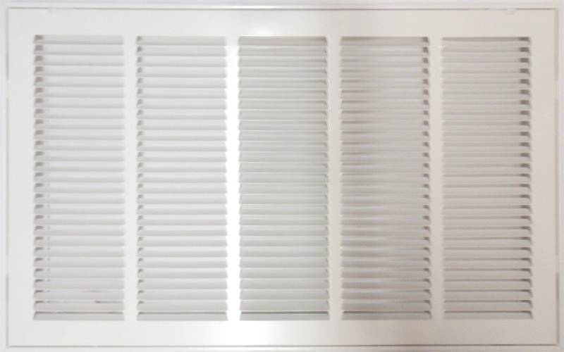 lot 1163 image: HVAC Premium 26 x 20 Duct Opening Steel Return Air Filter Grille, for 1-inch Filter, Removable Door, Flat Stamped HVAC Vent Cover Grille, Outer Dimensions 28.5 x 22.5 - Retail $100