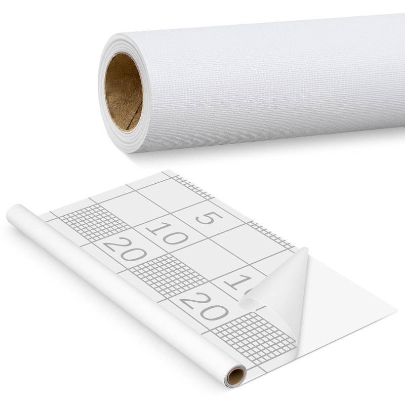 lot 3630 image: Frienda 23.6in x 49.2ft Peel and Stick Wallpaper Liner Prepasted Contact Paper Vinyl Wrap Self Stick Wallpaper Liner for Textured Walls, Removable Bathroom Ceiling Bedroom, White - Retail $33