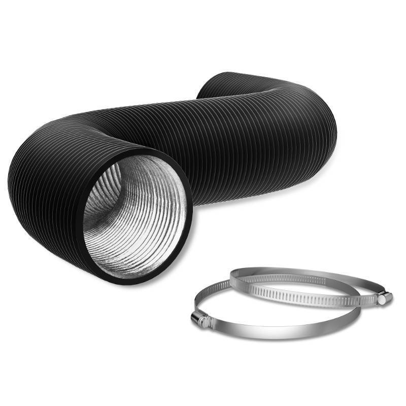 lot 1063 image: Flexible 14 Inch 16ft Aluminum Ducting-4 Layer Protection Dryer Vent Hose for HVAC Heating Cooling Ventilation and Exhaust, 2 Clamps Included - Retail $58