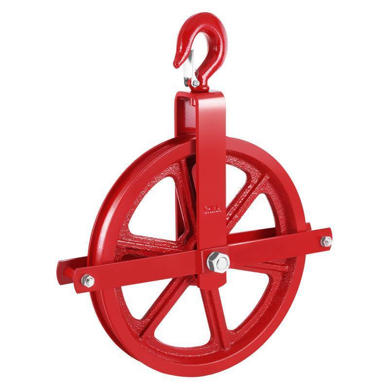 lot 1076 image: YJINGRUI Scaffold Hoist Pulley, 12 Scaffolding Wheels Cast Iron, 1000lbs Pulley Wheel Gin Wheel, Gin Block Pulleys for Lifting - Retail $72