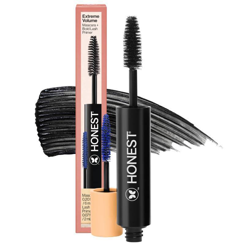 lot 2187 image: Honest Beauty 2-in-1 Extreme Volume Clean Mascara, Bold Lash Primer with Castor Oil, Maximum Curl, Vegan, Safe for Sensitive Eyes, Black, .27 fl oz&nbsp