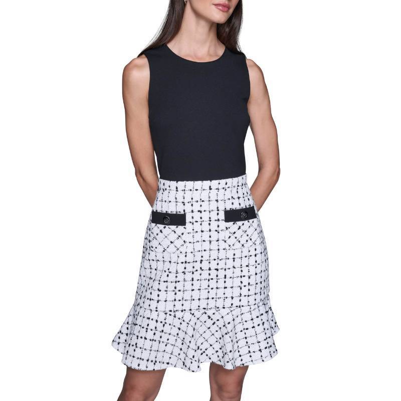 lot 2192 image: KARL LAGERFELD Paris Womens Dress, Soft White Black, 4 - Retail $116