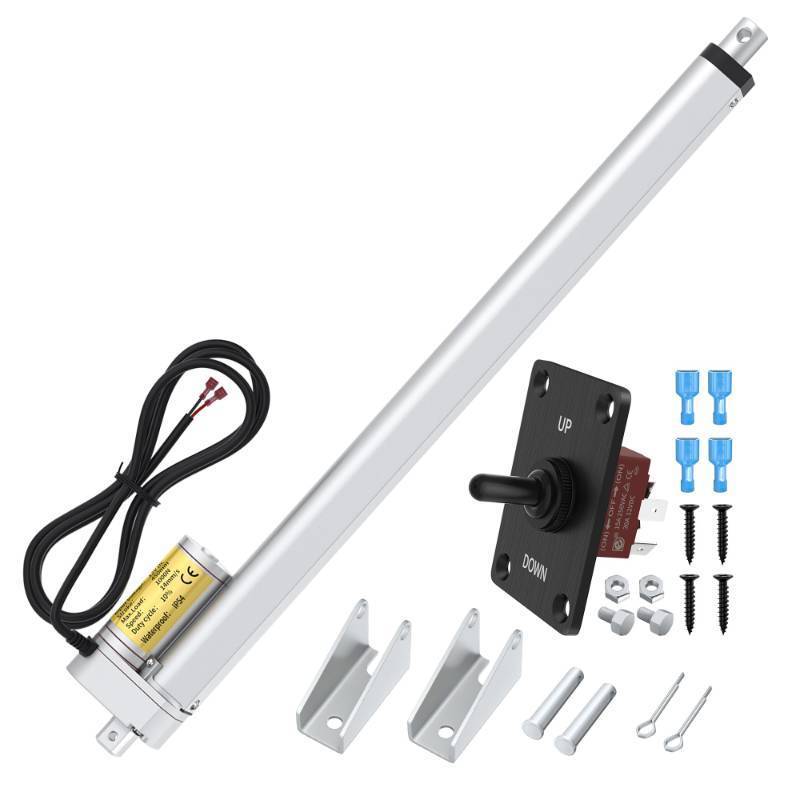 lot 2028 image: RVMARINEPAT 18 Inch High Speed Linear Actuator 12V 1000N Stroke 14mms IP54 Waterproof Linear Actuator with Reverse Polarity Switch 12v for RV Motor Home - Retail $49