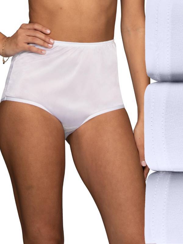 lot 2070 image: Vanity Fair Womens High Waisted Underwear, Full Coverage Ladies Panties, Perfectly Yours Briefs, Nylon - Star WhiteStar WhiteStar White, 11&nbsp