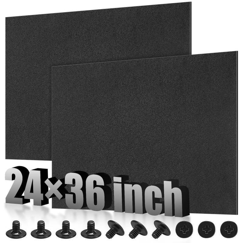 lot 2075 image: Pangda 2 Pack ABS Plastic Sheet 24 x 36 x 116 Black Rigid Thermoplastic Board Dual Sided with Screws Moldable Plastic Panel Thermoform Sheet for DIY Projects Signs Automotive Handcrafts - Retail $45