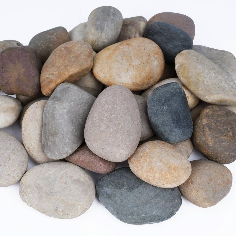 lot 2097 image: Pulovin 40 lbs River Rocks for Aquarium, 3-4 Inch Fish Tank Rocks, Natural Decorative Garden Rocks Outdoor Landscaping, Large Stone for Walkways, Yard, Vases, Crafts - Retail $63