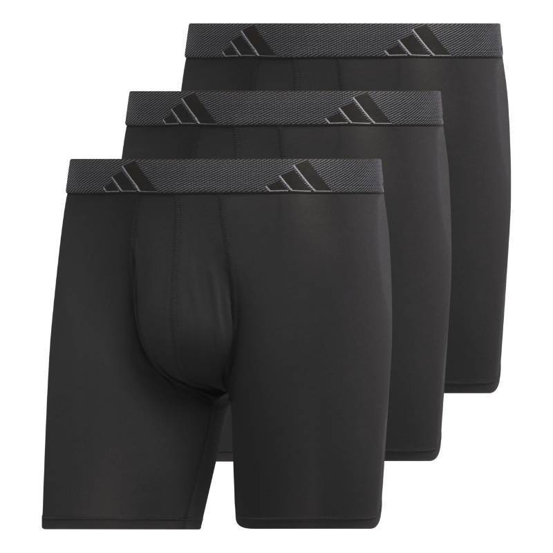 lot 2093 image: adidas Mens Microfiber 3-pack Boxer Brief, Performance Boxer Briefs Underwear Pack for Men, BlackOnix GreyBlackMicrofiber, Medium - Retail $29