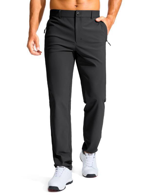 lot 2095 image: Mens Golf Pants - 303234 Slim Fit Stretch Lightweight Dress Pants for Men with Zipper Pockets Casual Work(Black,W38 L32) - Retail $30