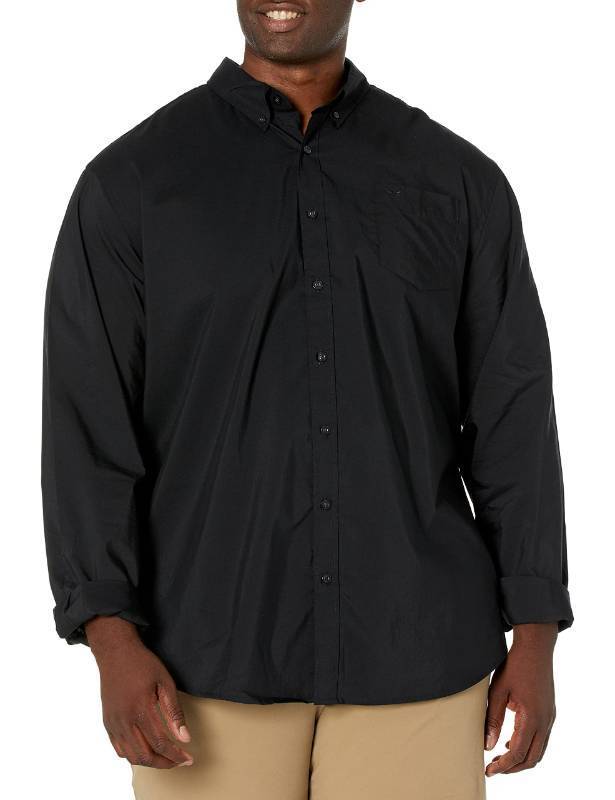 lot 2062 image: Dockers Mens Classic Fit Long Sleeve Signature Comfort Flex Shirt, Black , 3X-Large - Retail $35