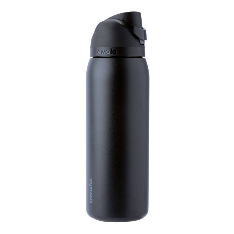 lot 2043 image: Owala 40oz FreeSip Stainless Steel Water Bottle - Very Very Dark - Retail $40