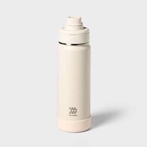 lot 4477 image: 24oz Stainless Steel Vacuum Insulated Water Bottle Chalk - All In Motion Portable Drinkware - Retail $15