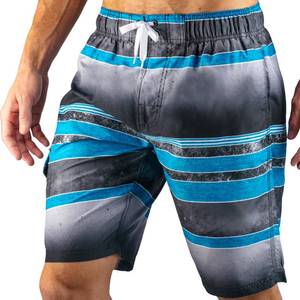 lot 4484 image: Kanu Surf Mens, Barracuda Swim Trunks Mileage BlackAqua, Large - Retail $16