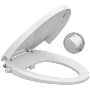 lot 4489 image: BDJM Bidet Toilet Seat,Non-Electric Quiet-Close,Fit Elongated Toilet Seat,Adjustable Water Pressure and Self-Cleaning Dual Nozzles - Retail $50