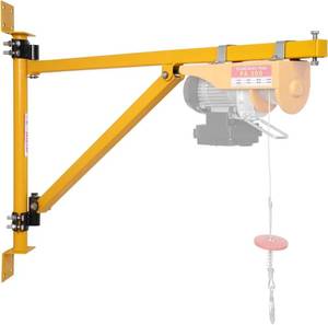 lot 4498 image: Doppy Wall Mount Jib Crane, Heavy-Duty Hoist Bracket Carbon Steel, 180° Swivel Scaffold Lifting Arm for Electric Hoists Up to 440 Lbs - Retail $109
