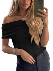 lot 4510 image: Imily Bela Womens Off The Shoulder Sweaters Casual Knit Sleeveless Summer Y2K Going Out Tops Blouses Black XXL - Retail $20