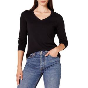 lot 4514 image: Amazon Essentials Womens Regular-Fit Lightweight Long-Sleeve V-Neck Sweater, Black, Medium - Retail $16