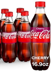 lot 4517 image: Coca-Cola Cherry Bottles, 16.9 fl oz, 5 Pack