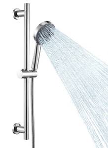 lot 4525 image: KES Adjustable Shower Head with Slide Bar, Handheld Shower Head Holder 5 Function with Extra Long Hose System Set, Wall Mount 188 Stainless Steel Polished Finish, F204-PS-C1 - Retail $58