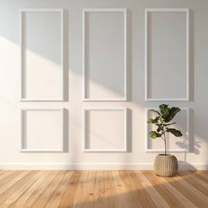 lot 4529 image: RELIANCER Peel and Stick Wall Molding Kit,30PCS Pre-Cut Door Molding Panels,3D Moulding Wainscoting Panel,Self Adhesive Walls Moulding Trim,Wall Modular Frames for Interior Walls Decor Home Bedroom - Retail $45
