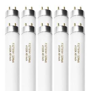 lot 4544 image: Konideke F32T8841 32W 48 Inch T8 Fluorescent Tube Light Bulb, T8 Fluorescent Bulbs 4 Foot, 4ft Light Bulb, 4100K Cool White, 2850 Lumens, G13 Medium Bi-Pin Base,10 Pack - Retail $60