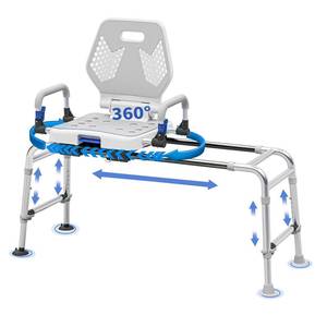 lot 4559 image: Heavy Duty 360 Swivel Shower Chair for Elderly, 550LB Bariatric Shower Bench with Adjustable Height & Padded Seat, Folding Stool for Inside Shower Bathtub Bathroom - Retail $175