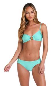 lot 4564 image: Sunshine 79 Womens Over The Shoulder Bralette Bikini Swimsuit Top, SeaglassSunshine Solids, 8 - Retail $63