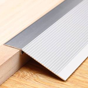 lot 2008 image: Trimold Aluminum Floor Transition Strip Flooring Reducer, Suitable for Doorways Threshold Ramp Tile Laminate, Bridge the Height Between 0.3-1.6 Inch (2.9Ft x 3.9In, Matte Silver) - Retail $25