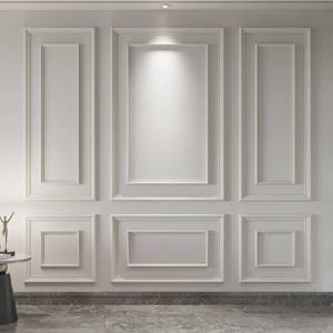 lot 2069 image: Art3d Premade Bilinear Frame Accent Molding Set, Pre-Cut Decorative Wainscoting Panel for Home Decor, Ready-to-Assemble Glue-On Wall Trim for Living Room Bedroom Corridor, 6 Separate Bilinear Frame - Retail $130