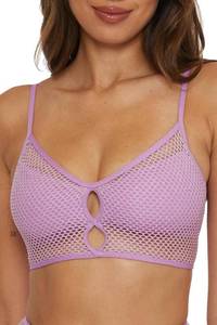 lot 2072 image: BECCA by Rebecca Virtue Network - Womens Cami Bikini Top, Adjustable, Tie Back, Swimwear Separates for Women, Malva, Small - Retail $25