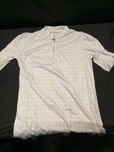 lot 2084 image: Quarter Zip Faux Textured Polo T Shirt Large&nbsp