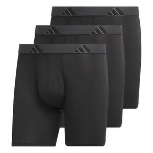 lot 2093 image: adidas Mens Microfiber 3-pack Boxer Brief, Performance Boxer Briefs Underwear Pack for Men, BlackOnix GreyBlackMicrofiber, Medium - Retail $29