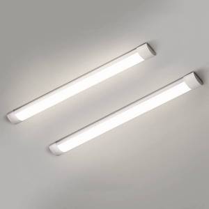 lot 2115 image: colmeguna 2 Packs 3FT LED Batten Light, Ultra-Thin Slim Ceiling Surface Mounted Light, 30W, 4000K, IP20, LED Ceiling Lamp for Garage, Shop, Hallway, Office, Market - Retail $38