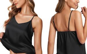 lot 2131 image: Ekouaer Sleepwear Womens Sexy Lingerie Satin Pajamas Cami Shorts Set Nightwear,Black,Large&nbsp