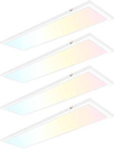 lot 2138 image: hykolity 1x4 FT LED Flat Panel Light,4800lm 48W Dimmable Edge-Lit Ceiling Lighting Fixture. 3000K4000K5000K Built-in Driver Surface Flush Mount Lights for Kitchen Garage,4 Pack - Retail $186