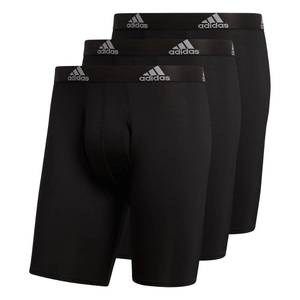 lot 2141 image: adidas Mens Performance 3-Pack Long Boxer Brief, Underwear Boxer Briefs - 3-Pack Long Mens Underwear Pack small  - Retail $25