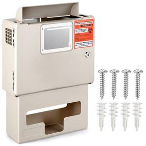 lot 2174 image: Ripeng 1 Pcs Sharps Container System Wall Mount Locking with Glove Box for 5 Qt Sharp Container Wall Mount - Retail $43