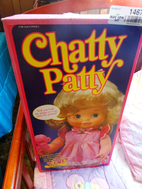 lot 14678 image: Chatty patty doll in original box.