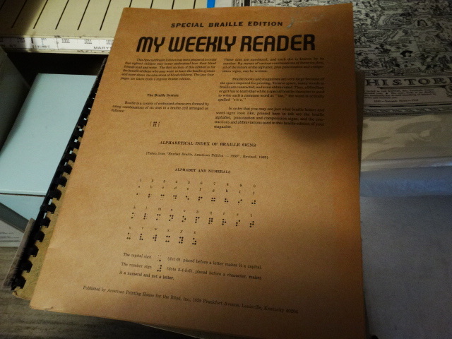 lot 14724 image: Special braille editon my weekly reader.