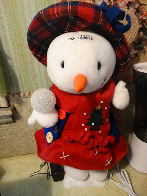 lot 14775 image: Stuffed christmas snow woman.
