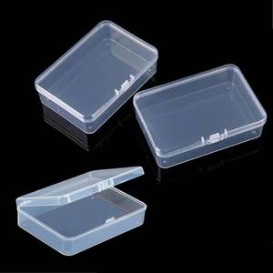 lot 1004 image: DKAOVH 4-Pack Rectangular Plastic Storage Containers Box with Hinged Lid for Beads and Crafts,Card Case Holder,Playing Card Case Box Storage (4.45 x 3.3 x 1.14 inch)&nbsp