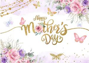 lot 1024 image: Dudaacvt 7x5FT Happy Mothers Day Backdrop Pink Floral Mothers Day Decoration Banner Birthday Party Decoration Backdrop&nbsp