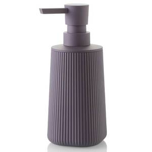 lot 1029 image: Small Soap Dispenser for Bathroom and Kitchen, Modern Farmhouse Striped Style Plastic Hand Soap Dish Soap Dispenser with Pump Matte Purple&nbsp