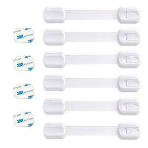 lot 1040 image: Booboo Child Safety Cupboard Door Strap Locks  Baby Proof Your Cabinets with No Trapped Fingers  Extra Easy Installation  No Tools Needed - 6 Pack - Retail $26