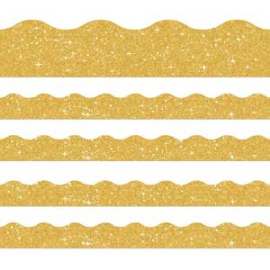 lot 1042 image: 60FT Shine Scalloped Bulletin Board Border- Gold Bulletin Board Border, Shiny Gold Trim Decorative Roll for Classroom, School, Office, Home&nbsp