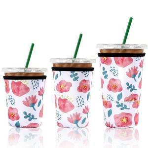 lot 1043 image: Cobetech Iced Coffee Sleeve Reusable, 3 Pack Neoprene Coffee Cup Sleeves for Cold Drinks, 16 to 32 Oz Insulated Iced Coffee Cup Sleeve, Can Cold Drink Sleeve for Iced Drinks Bar Accessories Essentials&nbsp