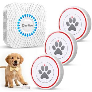 lot 1048 image: ChunHee Dog Door Bell for Potty Training Wireless Doggie Doorbell to Go Outside, 1.6in Touch Surface, Easy for Puppy &amp Adult Dogs, IP55 Waterproof, 500FT Range, 55 Ringtones, Adjustable Volume - Retail $33