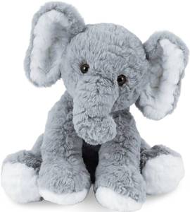 lot 1052 image: Mikee Fluffie Elephant Stuffed Animals Soft Plush Toy for Baby Girls Boys,12 Grey Soft Small Stuffed Elephant Huggable Gifts for Birthday - Retail $21