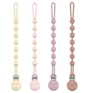 lot 1053 image: Cuddle Campus Silicone Pacifier Clip Holder with One Piece Design,Soft Flexible Binky Clips with Texture for Baby Boy and Girl Pack of 4(6m)&nbsp