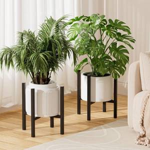 Urban Deco Adjustable Metal Plant Stand Outdoor & Indoor Planter With Stand Fits for 8-14 Inch Plant Holder Mid Century Modern Flower Stand Corner Outdoor Plant Stands for Patio (8-14inch 2PK) - Retail: $30