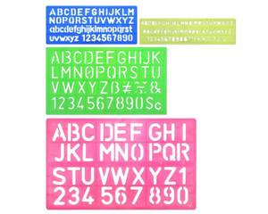 lot 1060 image: DS. DISTINCTIVE STYLE Alphabet Stencils Set of 4 Plastic Letter Stencil Assorted Sizes Number Ruler for Learning, Painting, Scrapbooking&nbsp